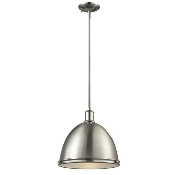 Z-Lite Mason 1 Light Pendant, Brushed Nickel 710P13-BN - main